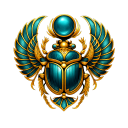 Ornate gold and teal Scarab beetle icon