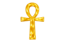 Transparent golden key of life Ankh symbol
